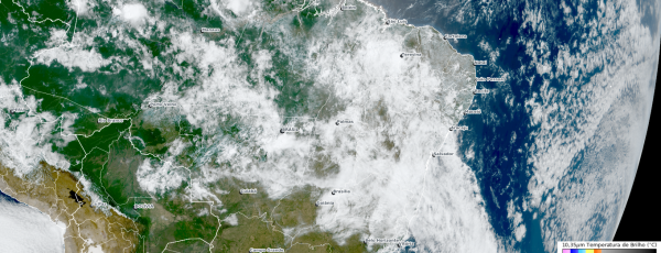 A partir da quinta-feira (23), a tendência é de redução das instabilidades. (FOTO: DSAT/CPTEC)